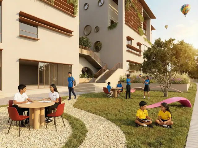 CIS students in the play area